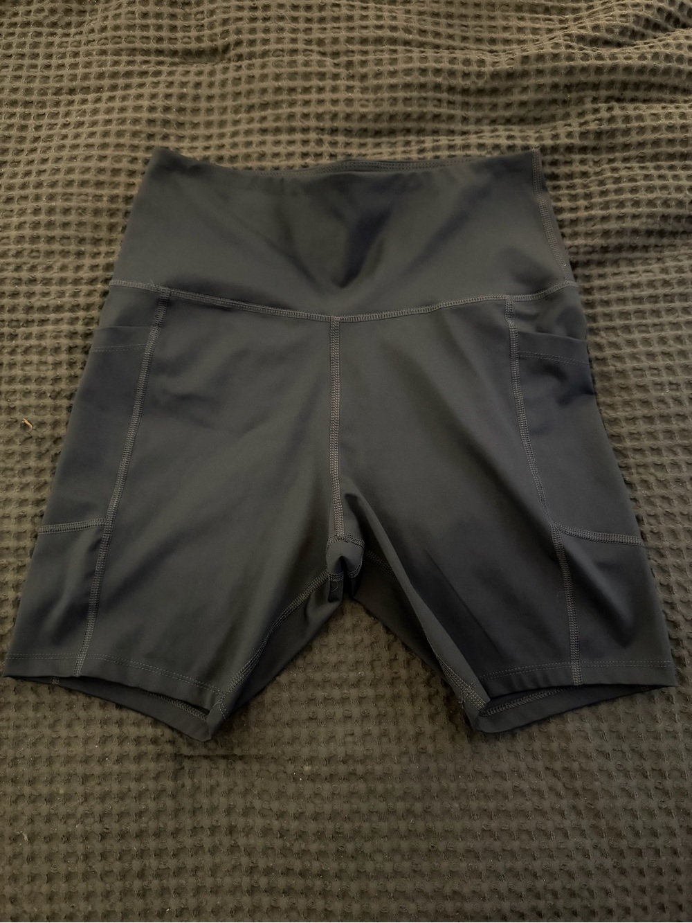 High-Waist Navy Blue Women’s Active Bike Shorts
